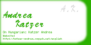 andrea katzer business card